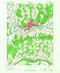 Oneonta New York Historical topographic map, 1:24000 scale, 7.5 X 7.5 Minute, Year 1943