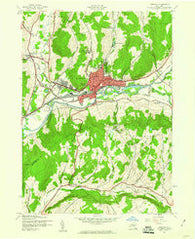 Oneonta New York Historical topographic map, 1:24000 scale, 7.5 X 7.5 Minute, Year 1943