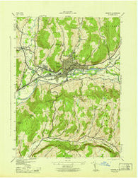 Oneonta New York Historical topographic map, 1:31680 scale, 7.5 X 7.5 Minute, Year 1945