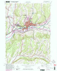 Oneonta New York Historical topographic map, 1:24000 scale, 7.5 X 7.5 Minute, Year 1943