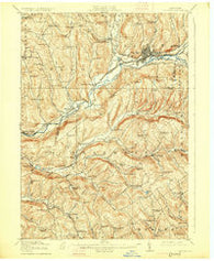 Oneonta New York Historical topographic map, 1:62500 scale, 15 X 15 Minute, Year 1918