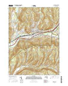 Oneonta New York Current topographic map, 1:24000 scale, 7.5 X 7.5 Minute, Year 2016