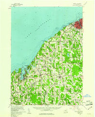 Oswego New York Historical topographic map, 1:62500 scale, 15 X 15 Minute, Year 1960