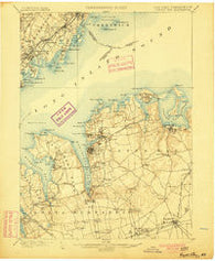 Oyster Bay New York Historical topographic map, 1:62500 scale, 15 X 15 Minute, Year 1900
