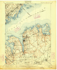 Oyster Bay New York Historical topographic map, 1:62500 scale, 15 X 15 Minute, Year 1900