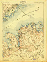 Oyster Bay New York Historical topographic map, 1:62500 scale, 15 X 15 Minute, Year 1900