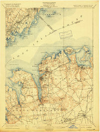 Oyster Bay New York Historical topographic map, 1:62500 scale, 15 X 15 Minute, Year 1900