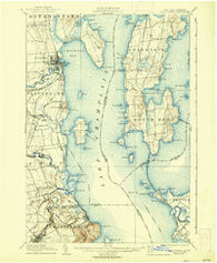 Plattsburg New York Historical topographic map, 1:62500 scale, 15 X 15 Minute, Year 1906
