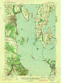 Plattsburg New York Historical topographic map, 1:62500 scale, 15 X 15 Minute, Year 1943