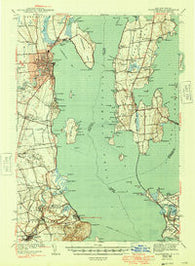 Plattsburg New York Historical topographic map, 1:62500 scale, 15 X 15 Minute, Year 1943
