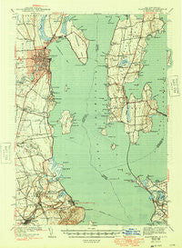 Plattsburg New York Historical topographic map, 1:62500 scale, 15 X 15 Minute, Year 1943
