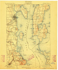 Plattsburg New York Historical topographic map, 1:62500 scale, 15 X 15 Minute, Year 1906