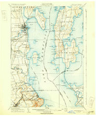 Plattsburg New York Historical topographic map, 1:62500 scale, 15 X 15 Minute, Year 1906