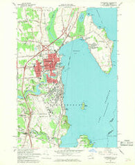 Plattsburgh New York Historical topographic map, 1:24000 scale, 7.5 X 7.5 Minute, Year 1966