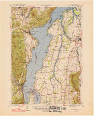 Port Henry Vermont Historical topographic map, 1:62500 scale, 15 X 15 Minute, Year 1947