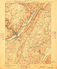 Port Jervis New York Historical topographic map, 1:62500 scale, 15 X 15 Minute, Year 1908