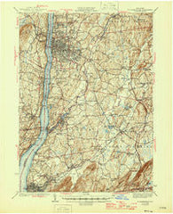 Poughkeepsie New York Historical topographic map, 1:62500 scale, 15 X 15 Minute, Year 1943