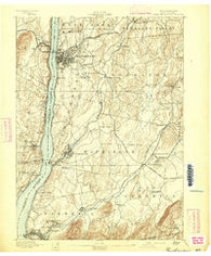 Poughkeepsie New York Historical topographic map, 1:62500 scale, 15 X 15 Minute, Year 1894