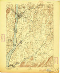 Poughkeepsie New York Historical topographic map, 1:62500 scale, 15 X 15 Minute, Year 1894