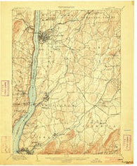 Poughkeepsie New York Historical topographic map, 1:62500 scale, 15 X 15 Minute, Year 1903