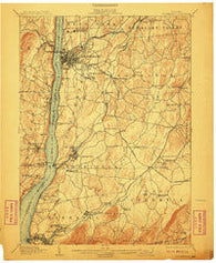 Poughkeepsie New York Historical topographic map, 1:62500 scale, 15 X 15 Minute, Year 1903