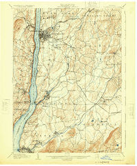 Poughkeepsie New York Historical topographic map, 1:62500 scale, 15 X 15 Minute, Year 1903