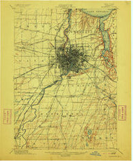 Rochester New York Historical topographic map, 1:62500 scale, 15 X 15 Minute, Year 1898