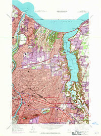 Rochester East New York Historical topographic map, 1:24000 scale, 7.5 X 7.5 Minute, Year 1952