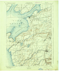 Sackets Harbor New York Historical topographic map, 1:62500 scale, 15 X 15 Minute, Year 1895