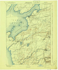 Sackets Harbor New York Historical topographic map, 1:62500 scale, 15 X 15 Minute, Year 1895