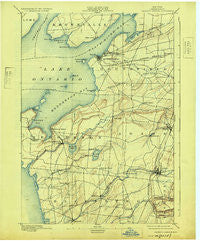 Sackets Harbor New York Historical topographic map, 1:62500 scale, 15 X 15 Minute, Year 1895