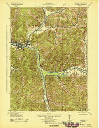 Salamanca New York Historical topographic map, 1:62500 scale, 15 X 15 Minute, Year 1943