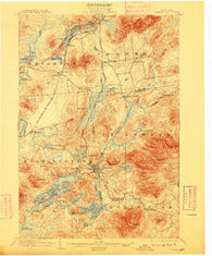 Saranac New York Historical topographic map, 1:62500 scale, 15 X 15 Minute, Year 1904