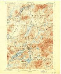 Saranac New York Historical topographic map, 1:62500 scale, 15 X 15 Minute, Year 1904