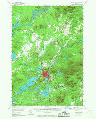 Saranac Lake New York Historical topographic map, 1:62500 scale, 15 X 15 Minute, Year 1955