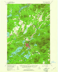 Saranac Lake New York Historical topographic map, 1:62500 scale, 15 X 15 Minute, Year 1955