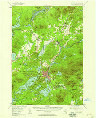 Saranac Lake New York Historical topographic map, 1:62500 scale, 15 X 15 Minute, Year 1955
