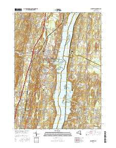 Saugerties New York Current topographic map, 1:24000 scale, 7.5 X 7.5 Minute, Year 2016