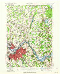 Schenectady New York Historical topographic map, 1:62500 scale, 15 X 15 Minute, Year 1947
