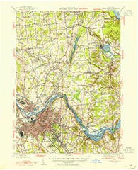Schenectady New York Historical topographic map, 1:62500 scale, 15 X 15 Minute, Year 1947