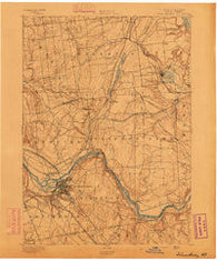 Schenectady New York Historical topographic map, 1:62500 scale, 15 X 15 Minute, Year 1893