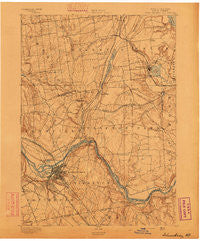 Schenectady New York Historical topographic map, 1:62500 scale, 15 X 15 Minute, Year 1893