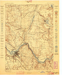 Schenectady New York Historical topographic map, 1:62500 scale, 15 X 15 Minute, Year 1898