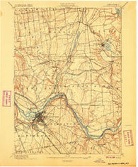 Schenectady New York Historical topographic map, 1:62500 scale, 15 X 15 Minute, Year 1898