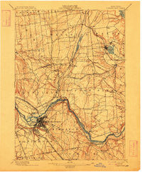 Schenectady New York Historical topographic map, 1:62500 scale, 15 X 15 Minute, Year 1898