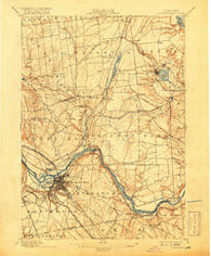 Schenectady New York Historical topographic map, 1:62500 scale, 15 X 15 Minute, Year 1898
