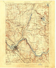 Schenectady New York Historical topographic map, 1:62500 scale, 15 X 15 Minute, Year 1898