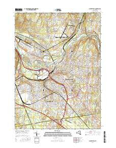 Schenectady New York Current topographic map, 1:24000 scale, 7.5 X 7.5 Minute, Year 2016