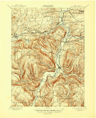 Schoharie New York Historical topographic map, 1:62500 scale, 15 X 15 Minute, Year 1900