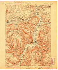 Schoharie New York Historical topographic map, 1:62500 scale, 15 X 15 Minute, Year 1900